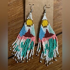Hand beaded earrings. NWOT